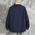 thumbnail image 5 of Mens Shirts Spring Summer Breathable Long Sleeve Button Down Band Collar Work Shirts Beach Shirt, 5 of 8