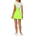 thumbnail image 3 of Allegra K Women's Stretchy Straps Elastic Waist Pleated A Line Mini Suspender Skirt, 3 of 5