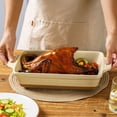 thumbnail image 5 of Casserole Dishes for Oven Microwave, Porcelain Baking Dishes with Handles, Rectangular Deep Lasagna Pans, Premium Ceramic Bakeware, Yellow 2.9 Qt, 5 of 8