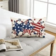thumbnail image 6 of Yhmxh 4th of July Throw Pillow Cover, 12x20 Inch Patriotic Outdoor Lumbar Decoration, Red White and Blue, Independence Day Cushion Case, Memorial Day Flag Stars Decor Cushion Case for Sofa Couch, 6 of 7