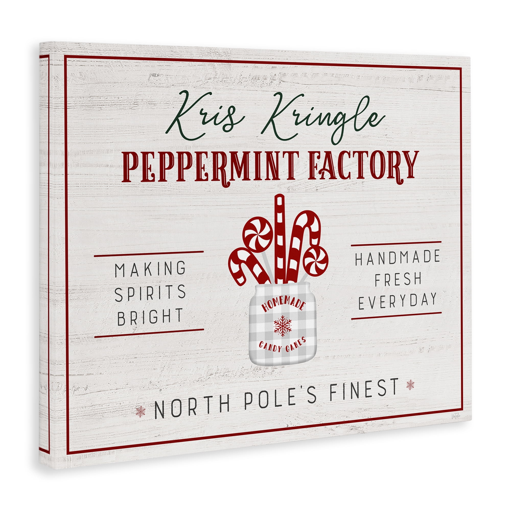 Stupell Industries Holiday Peppermint Factory Holiday Painting Gallery Wrapped Canvas Art Prints Wall Art, 48 x 36