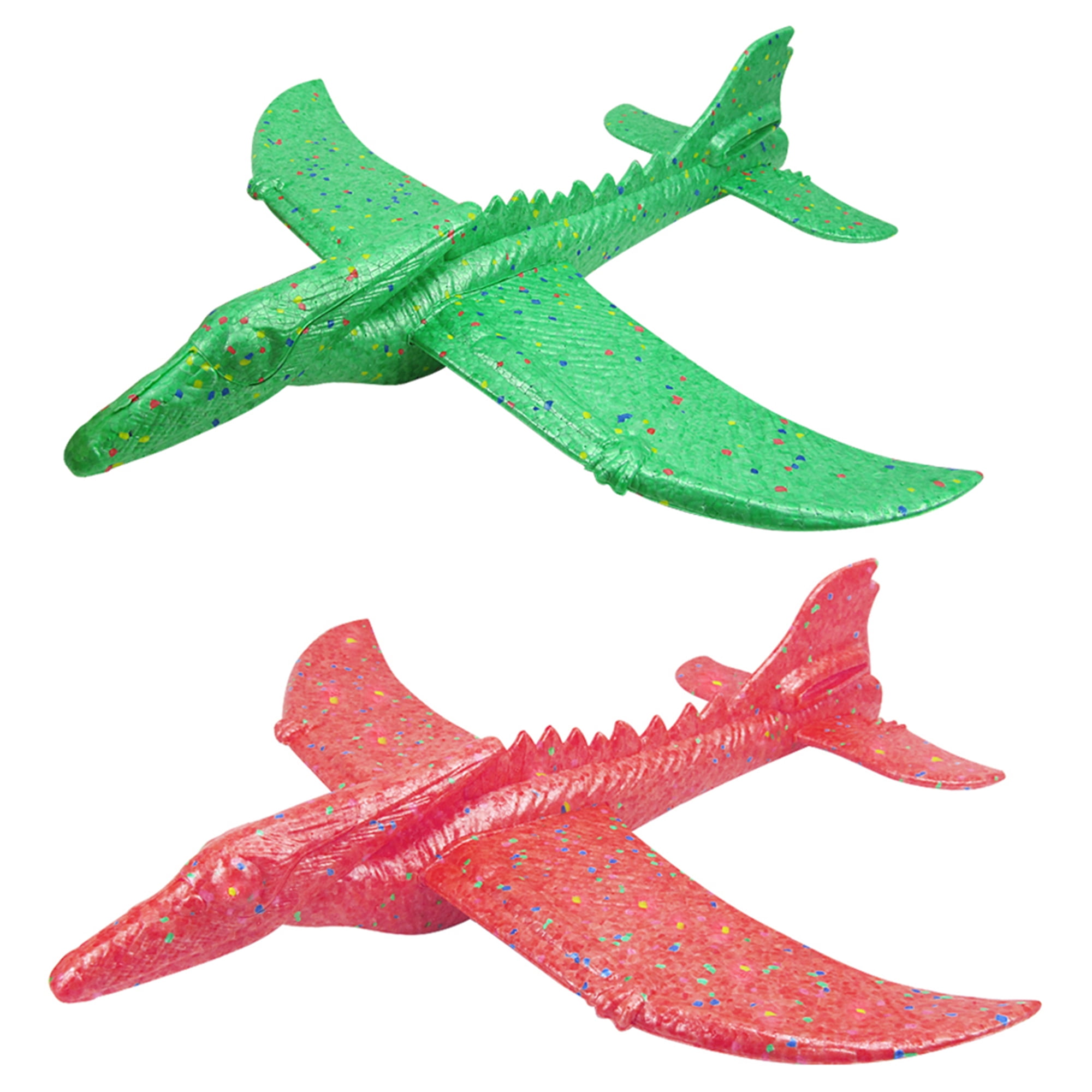 2x Sets Paper Foam Shooting Plastic Planes Airplanes Toy DIY Kids Boys Party 