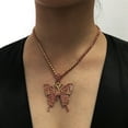 thumbnail image 3 of Collier Chaîne Papillon Vintage Pendentif Papillon en Strass pour Femmes, 3 of 10