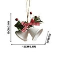 thumbnail image 3 of Guanhe 2Pcs White Christmas Bells with Pine Cones Berries, Tree Hanging Ornament Metal Bells for Christmas Holiday Decoration, 3 of 6