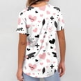 thumbnail image 5 of Valentines Day Scrub Tops for Women Plus Size Casual V Neck Cute Love Hearts Graphic Scrubs Loose Short Sleeve Scrub Shirts Medical Nurse Uniform Nursing Workwear with Pockets Light pink 2XL, 5 of 5