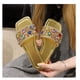thumbnail image 4 of Glitter Jeweled Flats Square Toe Slippers Slide On Sandals, 4 of 6