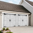thumbnail image 4 of Farmhouse Wood Grain Garage Door Cover Banner 7 x 8 FT, Vintage Country Barn Gate Grey Garage Door Curtains Backdrop with Grommets for Indoor Outdoor Wall Party Porch Yard Decorations Background, 4 of 9