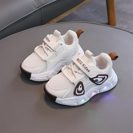 

Hipattires Toddler Boys Shoes First Walking Non Slip Beige Fashion Comfy Sneakers Girls Shoes