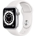 thumbnail image 1 of Apple Watch Serie 6 reacondicionado (GPS, 44 Mm) - Caja de Aluminio Plateado - Correa Deportiva Blanca (Reacondicionado), 1 of 3