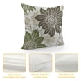 thumbnail image 4 of Creowell Brown Green Throw Pillow Covers Dahlia Flower Decorative Pillows Modern Geometry Floral Outdoor Farmhouse Pillowcase Square Cushion Case Decor for Home Sofa Couch Bed, 4 of 5