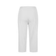 thumbnail image 5 of Pants For Women Choice Solid Color Women's High Waist Cropped Pants Lightweight Stretch Fabric Simple Casual Pants Spring Brunch Outfit Versatile Ankle Length Clean Look Capri Pants for Women, 5 of 6