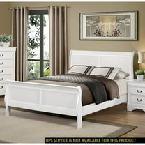 Newboti Furniture Classic Louis Philipe Style White Full Size Bed Traditional Design Bedroom Furniture Sleigh Bed NO.72239
