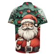 thumbnail image 5 of Camisas de Manga Larga para Hombres, Botón de Impresión Blusa de Cuello, Camisa de Poliéster de Moda Casual, 5 of 5