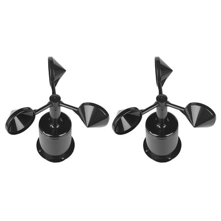 Milisten 2Pcs Wind Anemometer Part ABS Black Wind Gauge for Outdoor Weather Station Use by Professionals