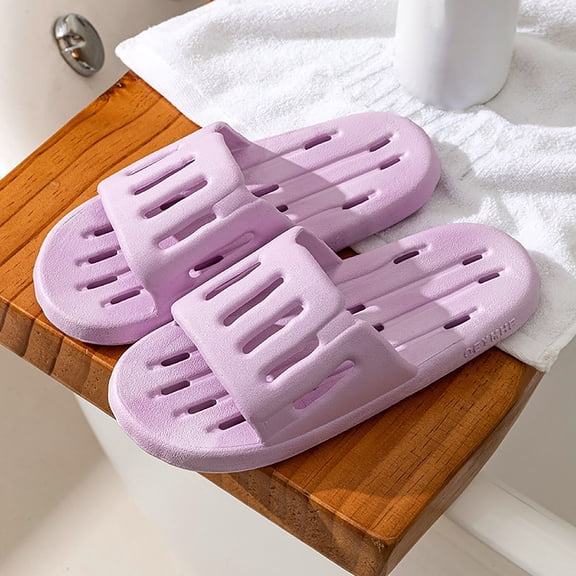 Viluyesy Womens Shower Bedroom Slide Slippers, Soft Sole Lightweight Anti-Slip Comfort Indoor Outdoor Slides Shoes Purple