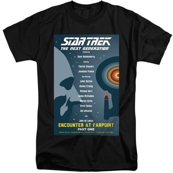 Star Trek Tng Season 1 Episode 1 Adult Tall T-Shirt 18/1 T-Shirt Black