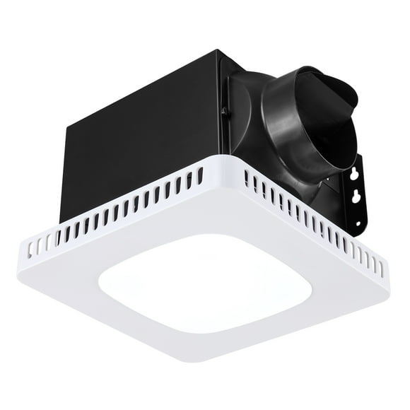 KFFKFF Bathroom Exhaust Fan with LED Light, 80-110-130 CFM Bathroom Vent Three Gear Color Temp, 1.5 Sones Low-Noise, White