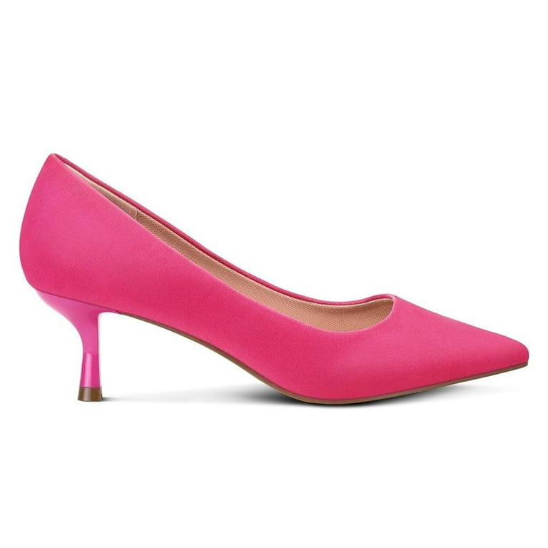 Bocca Women s 2inch Pumps Hot Pink Pointed Toe Dress Shoes Kitten Heel 7.5M Walmart
