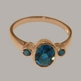 thumbnail image 4 of LBG British Made 18k Rose Gold Natural London Blue Topaz Womens Anniversary Ring - 33 size options - Size 7.75, 4 of 5
