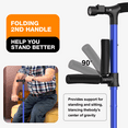 thumbnail image 4 of KEKOY Folding Walking Cane for Seniors Men Women with Light and Quad Base Blue, 4 of 8