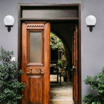 HINTRMENT 2Pcs Solar Wall Lights Outdoor Black Plastic For Front Door Garage Driveway Water Resistant