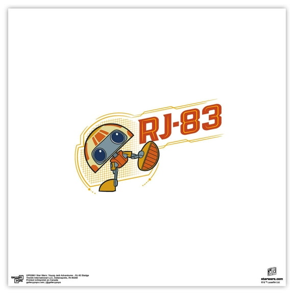 Gallery Pops Star Wars: Young Jedi Adventures - RJ-83 Badge Wall Art, Unframed Version, 12" x 12"