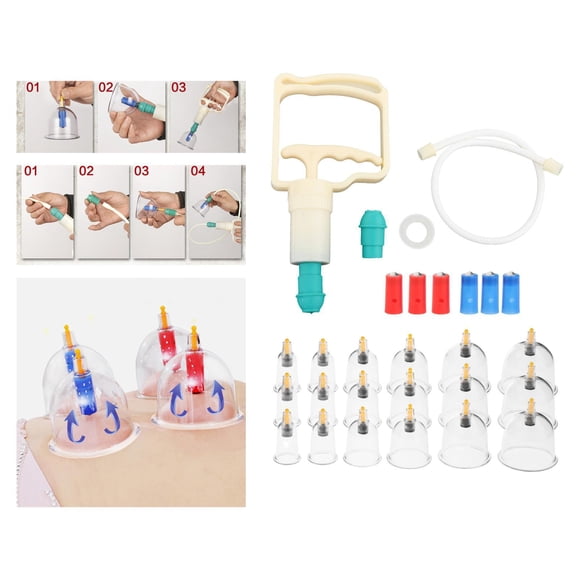 Juego de Ventosas de 18 Vasos Colcomx Kits de ventosas Manual