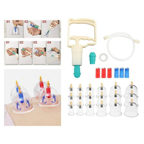 de Ventosas de Al Vacío de 18 Tazas de Varios Tamaños, Manual, profesion, con Bomba de Vacío para Relajar El Nervio Miofascial Unisex M Salvador Kits de ventosas