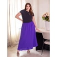 thumbnail image 2 of Plus Size Elastic Waist A Line Maxi Skirt, 2 of 11