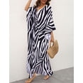 thumbnail image 5 of Alsol Lamesa Women's Summer Swimsuit Cover Ups Zebra Stripes Beach Dresses Bikini Bathing Suit Cover Up Plus Size Kimono Kaftan Dress, 5 of 7