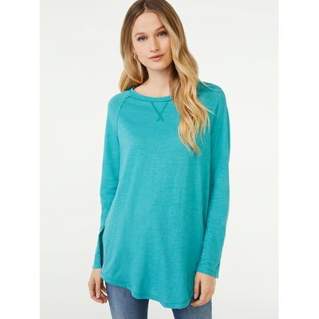 Scoop Women's Semi Sheer Snap Sleeve Tunic