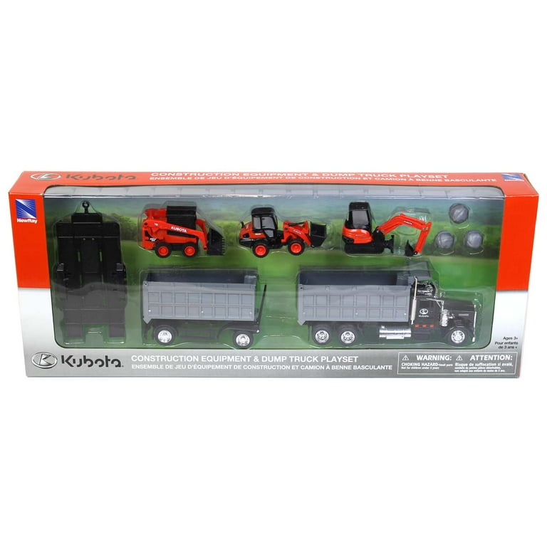 New Ray Toys: Kenworth Dump Truck, Flatbed Trailers & Kubota
