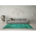 thumbnail image 3 of Ahgly Company Machine Washable Indoor Rectangle Abstract Turquoise Blue Modern Area Rugs, 3' x 5', 3 of 4