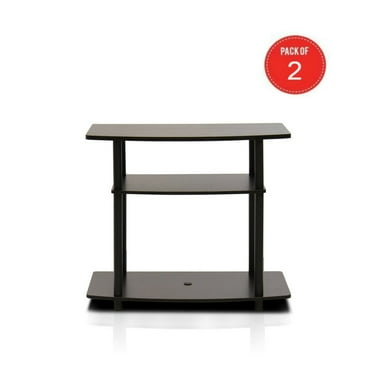 Furinno 13192DBR/BK Turn-N-Tube No Tools 3-Tier TV Stand, Dark Brown/Black - 2 pack