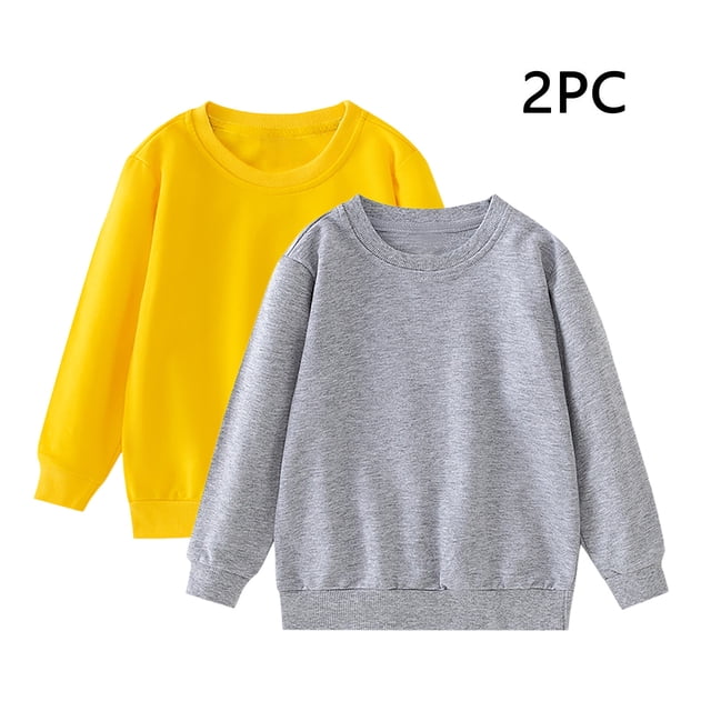 Cowsor Chandail Unisexe pour Enfants en Coton Fin 2 Pcs T-Shirt Bébé Col Rond Manches Longues
