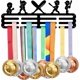 thumbnail image 1 of Exhibidor de medallas de béisbol, soporte para trofeos de béisbol, estante de pared metálico deportivo sin ganchos, para colgar más de 60 medallas., 1 of 6