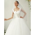 thumbnail image 3 of EllieWely 1 Tier Fingertip Length 90 cm(35 inch) Pearls Wedding Bridal Veil With Metal Comb L69, 3 of 5