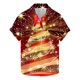 thumbnail image 1 of Camisas de Manga Larga para Hombres, Botón de Impresión Blusa de Cuello, Camisa de Poliéster de Moda Casual, 1 of 5