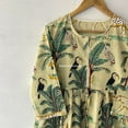 thumbnail image 4 of Forest Printed Dress, Floral Handblock Print Cotton Dress,Handmade Dress ,Sketer Circle Dress, Flapper Dress,, 4 of 7