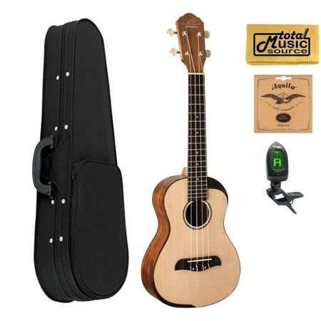 Oscar Schmidt OU500C Comfort Series Concert Ukulele, Spruce Top w/Soft Case,Tuner,Strings & PC, OU500C SCASE