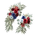 thumbnail image 3 of 2x Arco de boda con flores, letrero de bienvenida, decoración hecha a mano, hojas , flores de esquina, guirnalda de flores artificiales para Rojo, 3 of 8