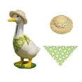 thumbnail image 2 of Porch Goose Outfits 2-Piece Summer Daisy Set with Straw Hat and Floral Bandana Fits 19 and 23 Inch Statues for Spring Summer Front Porch Decor 2 Colors Available, 2 of 9