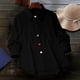 thumbnail image 4 of Camisa Informal de Moda para Mujer, con Botones, Cuello , Blusas Holgadas y Regulares, Blusas de Otoño Negro L, 4 of 7