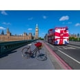 thumbnail image 2 of Frank, Assaf 32x25 Black Ornate Wood Framed with Double Matting Museum Art Print Titled - Bicycle with bunch of flowers on Westminster Bridge , London, UK, 2 of 4