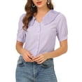 thumbnail image 5 of Allegra K Women's Pleated Collar Business Casual Top, 5 of 6