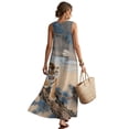 thumbnail image 2 of Xoenoiee Tiger Pine Tree Moon Cloud Print Womens Casual Cotton Linen Sleeveless Round Neck Maxi Dress with Pockets, Breathable Summer Beach Vacation Boho Sundress 2026 Trendy Outfits, S, 2 of 7