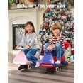 thumbnail image 6 of FanttikRide Electric Wiggle Car with Pedal, Rechargeable Battery, CyberWiggle, 2 in 1 Swing Car, 2 Speed, Anti-Rollover, Flashing Wheels, Bluetooth, for Ages 3 and Up, 150 Lbs,Pinkish White, 6 of 9