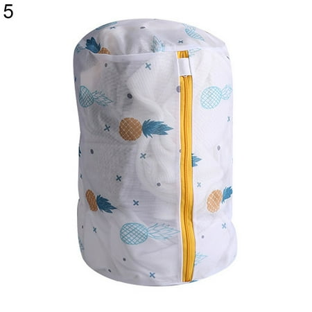 

Xinwanna Laundry Bag Plant Print Zipper Design Anti-Deform Strong Construction Anti-scratch Bra Laundry Pouch for Home