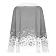 thumbnail image 5 of Fiaer Trim V Neck Christmas Tshirts for Women Xmas Snowflake Graphic Holiday T Shirts Plus Size Long Sleeve Loose Fit Tops Light Gray XXL, 5 of 5
