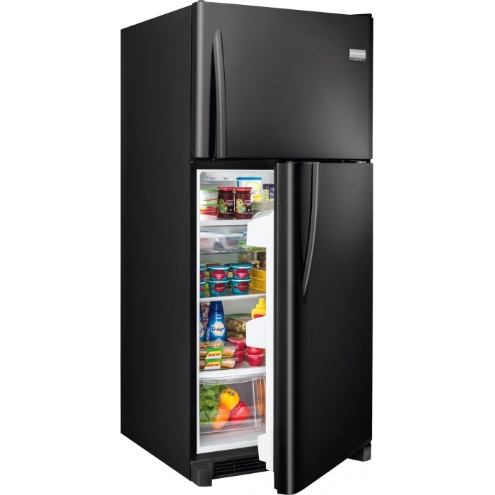 FGHT2046QE 30 Energy Star Rated 20.4 Cu. Ft. Top Freezer Refrigerator with Custom-Flex Door Bins Bright LED Lighting Full-Width Adjustable Storage Drawer and Humidity-Controlled Crispers i